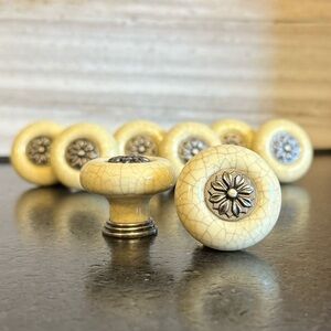 Cream and Silver Decorative Knobs